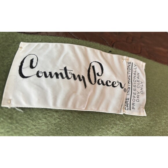 Vintage 60s Green Wool Womens Coat M Double Breasted Pea Coat Overcoat USA - Picture 8 of 12